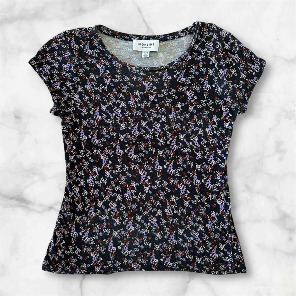 Highline Collective multicolored flower print tee (XS)